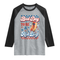 Bad Day To Be A Hot Dog Raglan Shirt Hotdog Lover Wiener 4th Of July