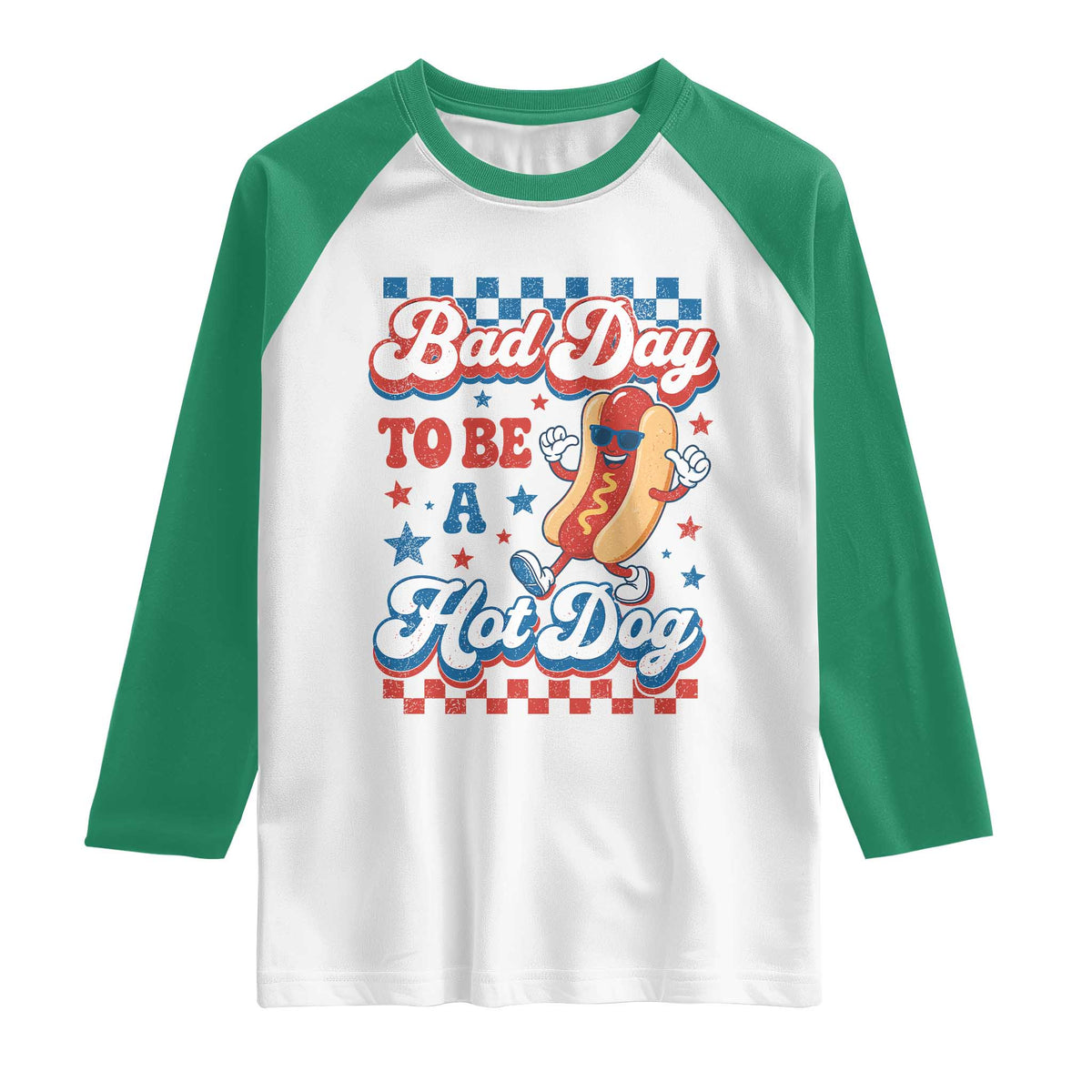 Bad Day To Be A Hot Dog Raglan Shirt Hotdog Lover Wiener 4th Of July