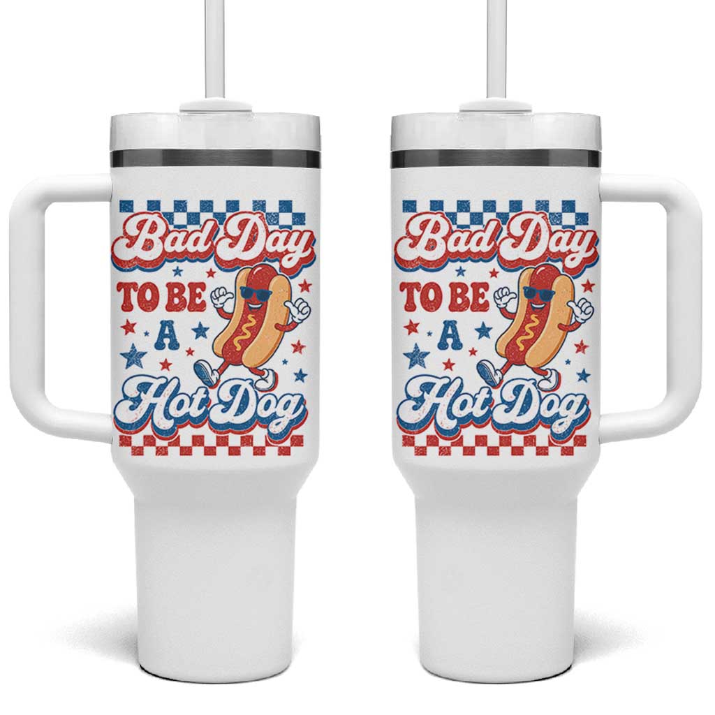Bad Day To Be A Hot Dog Tumbler With Handle Hotdog Lover Wiener 4th Of July