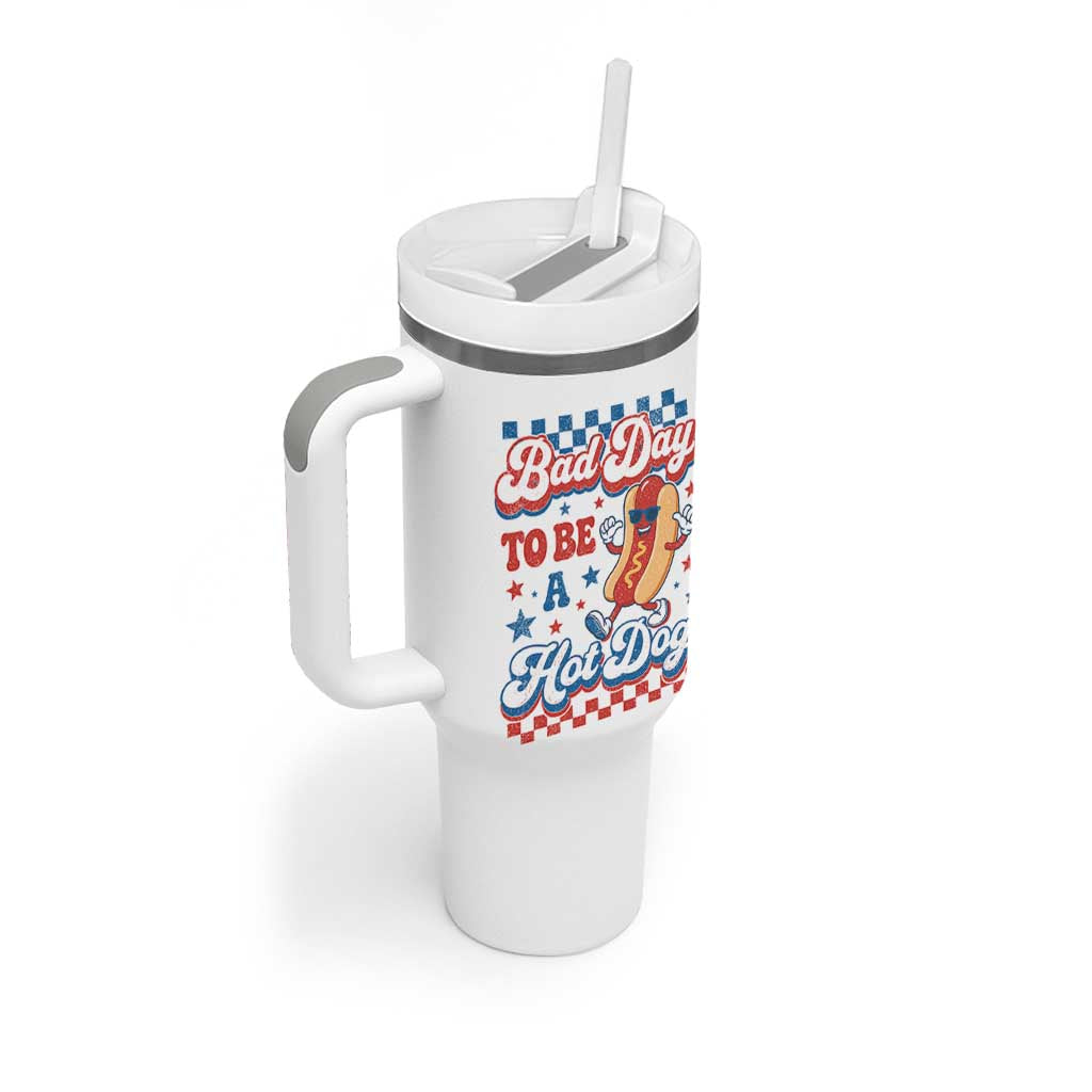 Bad Day To Be A Hot Dog Tumbler With Handle Hotdog Lover Wiener 4th Of July