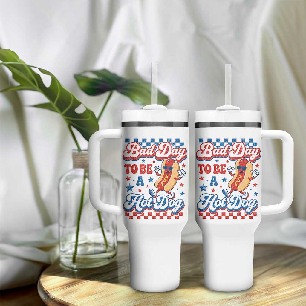 Bad Day To Be A Hot Dog Tumbler With Handle Hotdog Lover Wiener 4th Of July