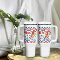 Bad Day To Be A Hot Dog Tumbler With Handle Hotdog Lover Wiener 4th Of July