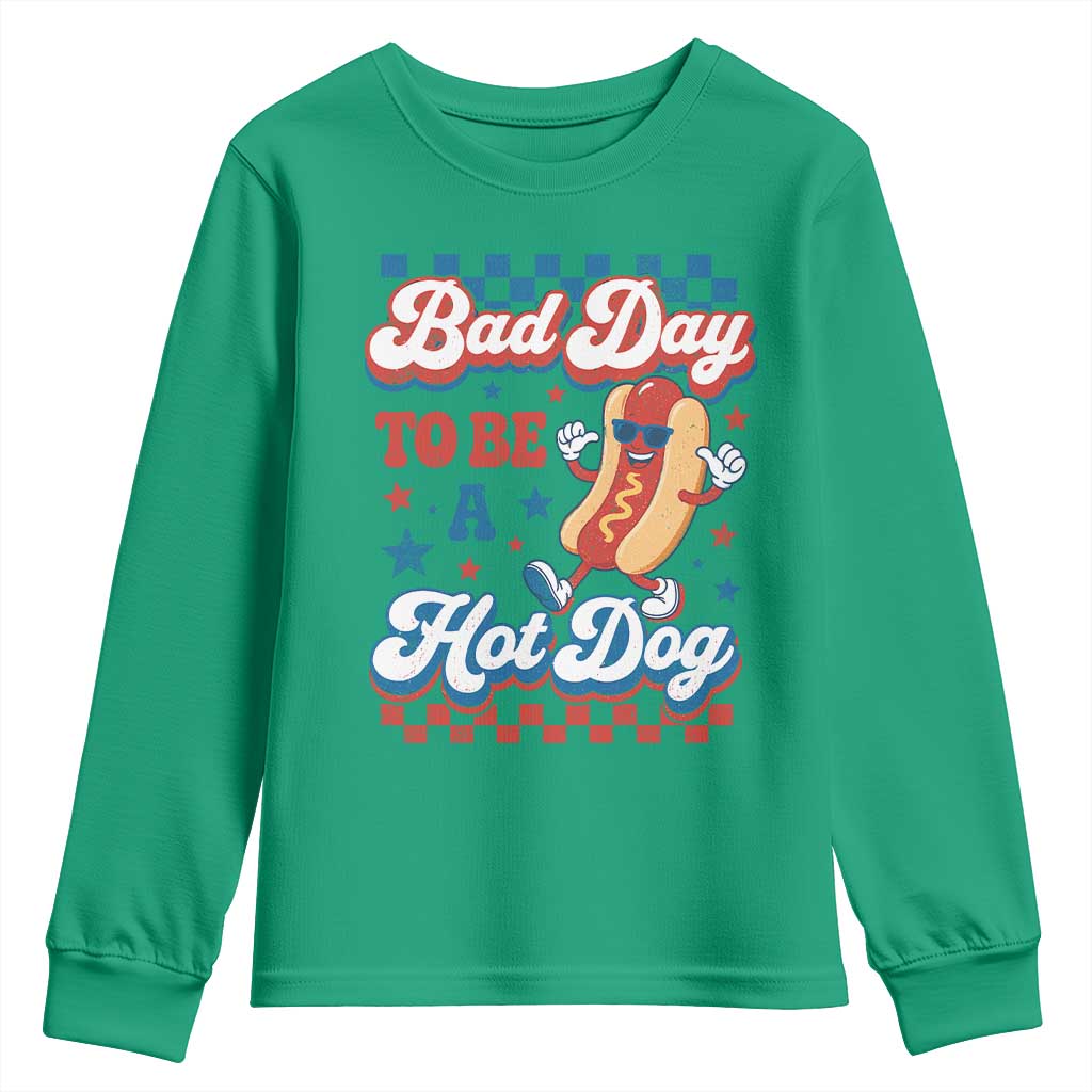 Bad Day To Be A Hot Dog Youth Sweatshirt Hotdog Lover Wiener 4th Of July