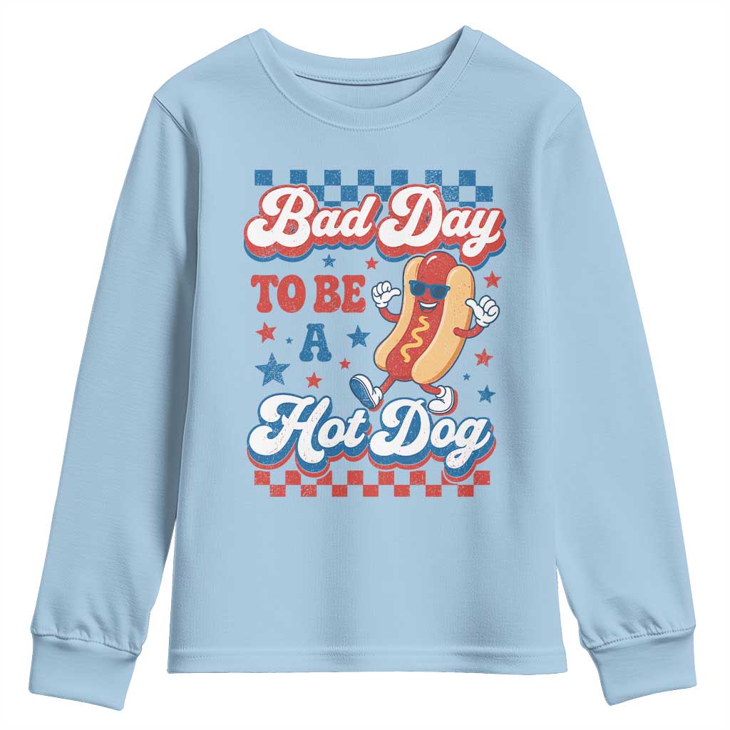 Bad Day To Be A Hot Dog Youth Sweatshirt Hotdog Lover Wiener 4th Of July