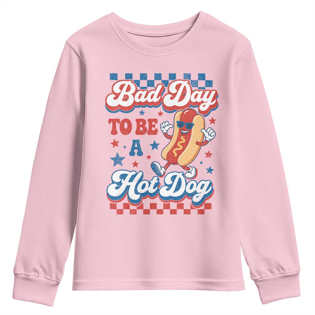 Bad Day To Be A Hot Dog Youth Sweatshirt Hotdog Lover Wiener 4th Of July
