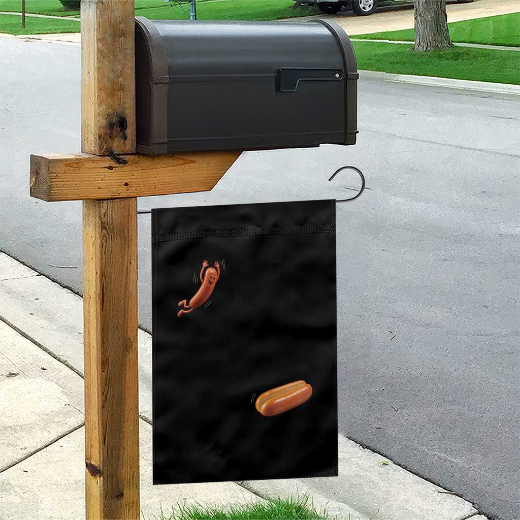 Funny Hot Dog Garden Flag Hotdog Jumping Into Bun Sausage BBQ Grilling High Dive