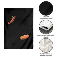 Funny Hot Dog Garden Flag Hotdog Jumping Into Bun Sausage BBQ Grilling High Dive