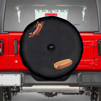 Funny Hot Dog Spare Tire Cover Hotdog Jumping Into Bun Sausage BBQ Grilling High Dive