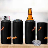 Funny Hot Dog 4 in 1 Can Cooler Tumbler Hotdog Jumping Into Bun Sausage BBQ Grilling High Dive
