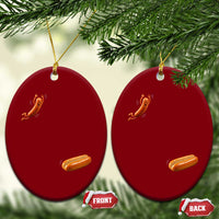 Funny Hot Dog Ceramic Ornament Hotdog Jumping Into Bun Sausage BBQ Grilling High Dive