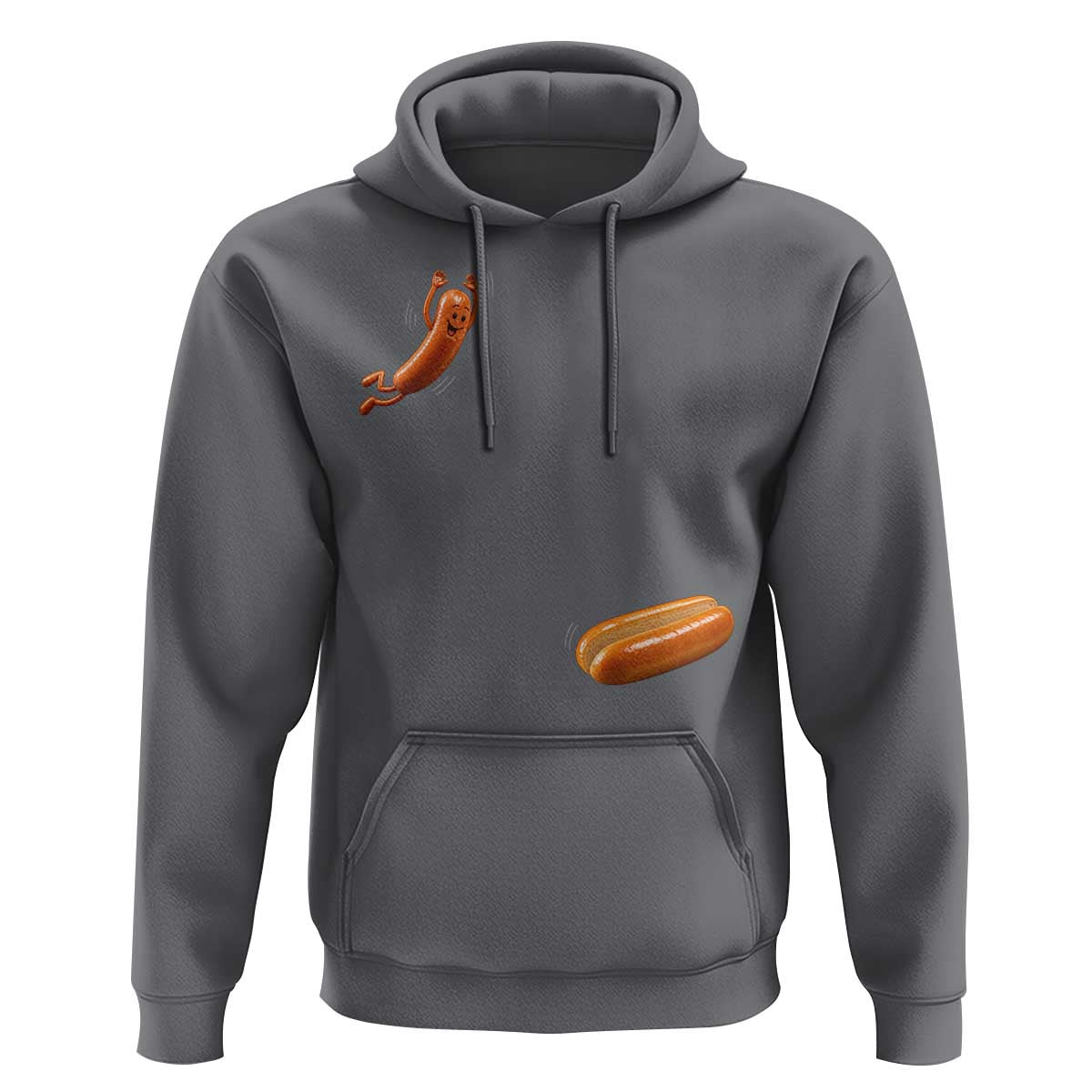 Funny Hot Dog Hoodie Hotdog Jumping Into Bun Sausage BBQ Grilling High Dive