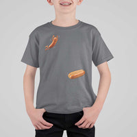 Funny Hot Dog T Shirt For Kid Hotdog Jumping Into Bun Sausage BBQ Grilling High Dive