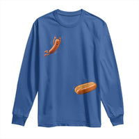 Funny Hot Dog Long Sleeve Shirt Hotdog Jumping Into Bun Sausage BBQ Grilling High Dive