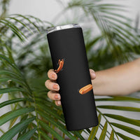 Funny Hot Dog Skinny Tumbler Hotdog Jumping Into Bun Sausage BBQ Grilling High Dive