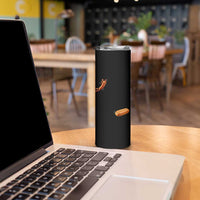 Funny Hot Dog Skinny Tumbler Hotdog Jumping Into Bun Sausage BBQ Grilling High Dive
