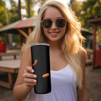 Funny Hot Dog Skinny Tumbler Hotdog Jumping Into Bun Sausage BBQ Grilling High Dive