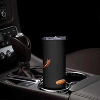 Funny Hot Dog Skinny Tumbler Hotdog Jumping Into Bun Sausage BBQ Grilling High Dive