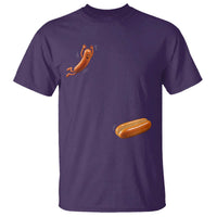 Funny Hot Dog T Shirt Hotdog Jumping Into Bun Sausage BBQ Grilling High Dive