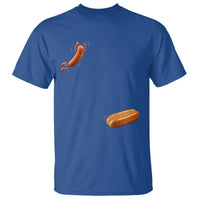 Funny Hot Dog T Shirt Hotdog Jumping Into Bun Sausage BBQ Grilling High Dive