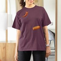 Funny Hot Dog T Shirt For Women Hotdog Jumping Into Bun Sausage BBQ Grilling High Dive
