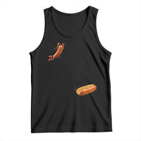 Funny Hot Dog Tank Top Hotdog Jumping Into Bun Sausage BBQ Grilling High Dive