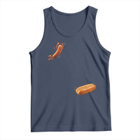 Funny Hot Dog Tank Top Hotdog Jumping Into Bun Sausage BBQ Grilling High Dive