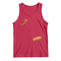 Funny Hot Dog Tank Top Hotdog Jumping Into Bun Sausage BBQ Grilling High Dive