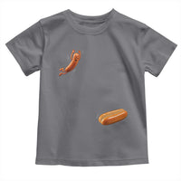 Funny Hot Dog Toddler T Shirt Hotdog Jumping Into Bun Sausage BBQ Grilling High Dive