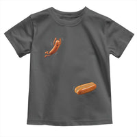 Funny Hot Dog Toddler T Shirt Hotdog Jumping Into Bun Sausage BBQ Grilling High Dive