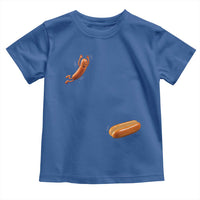 Funny Hot Dog Toddler T Shirt Hotdog Jumping Into Bun Sausage BBQ Grilling High Dive