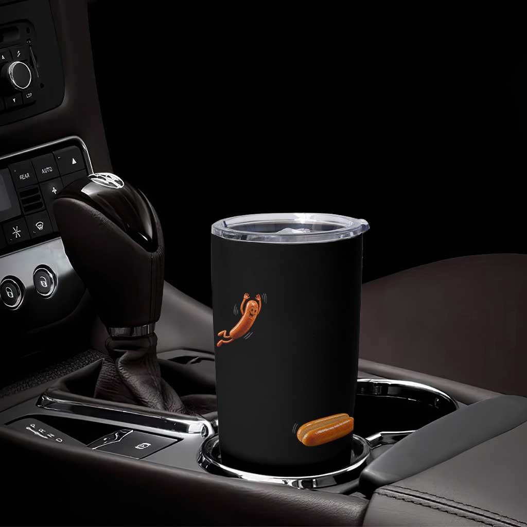Funny Hot Dog Tumbler Cup Hotdog Jumping Into Bun Sausage BBQ Grilling High Dive