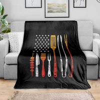 Bbq Smoker Throw Blanket Barbecue Chef Smoking Tools Grilling Pit Master USA Flag