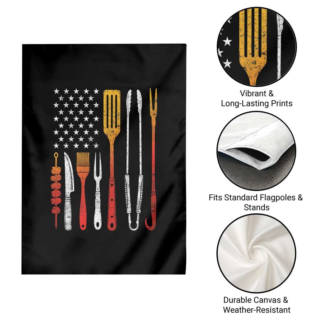 Bbq Smoker Garden Flag Barbecue Chef Smoking Tools Grilling Pit Master USA Flag