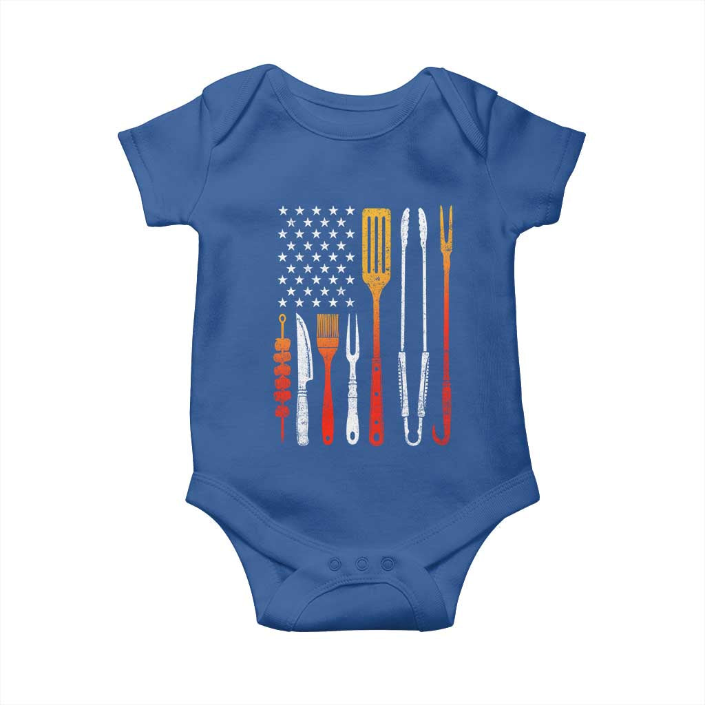 Bbq Smoker Baby Onesie Barbecue Chef Smoking Tools Grilling Pit Master USA Flag