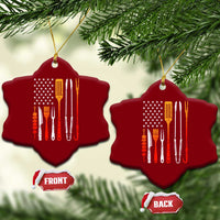 Bbq Smoker Ceramic Ornament Barbecue Chef Smoking Tools Grilling Pit Master USA Flag