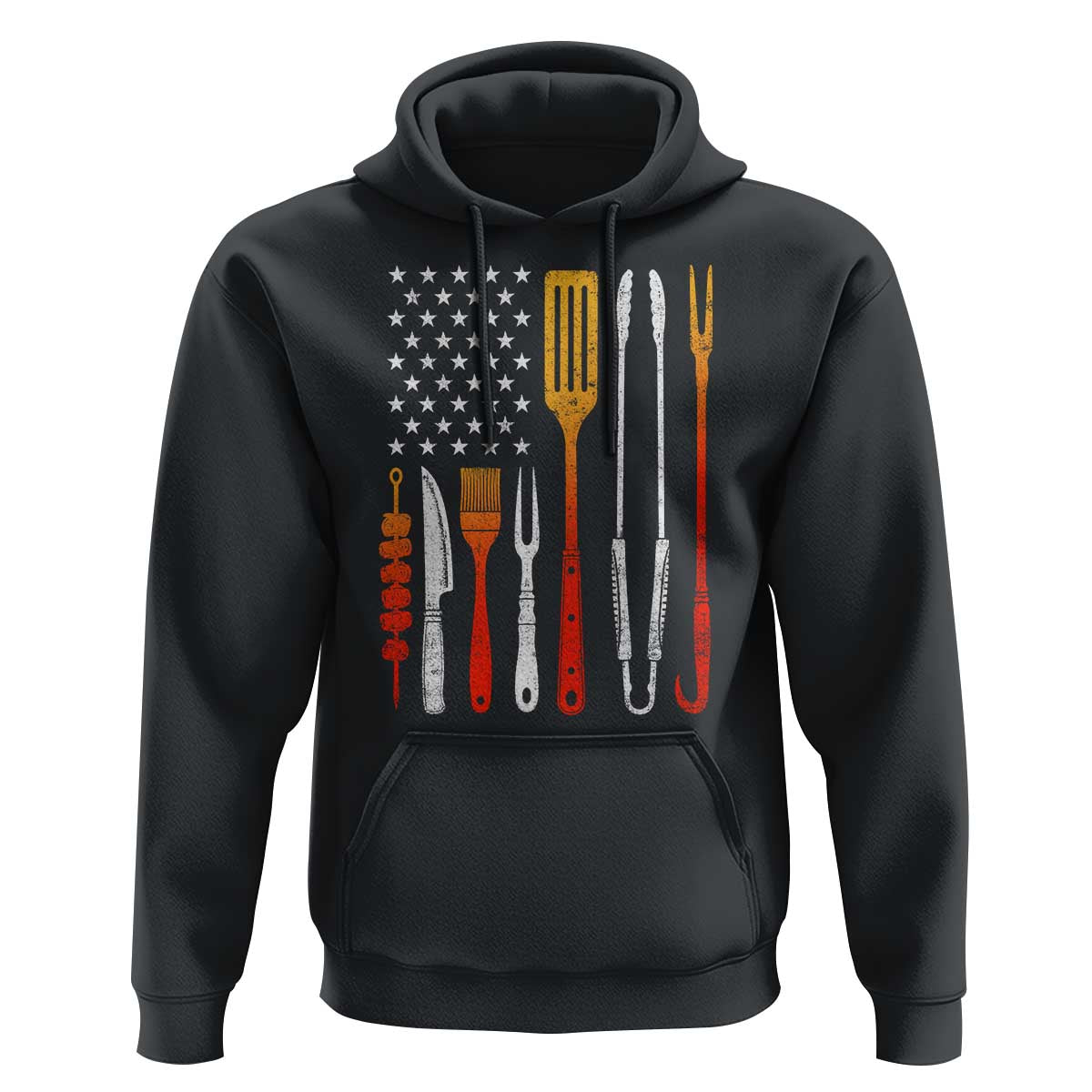 Bbq Smoker Hoodie Barbecue Chef Smoking Tools Grilling Pit Master USA Flag