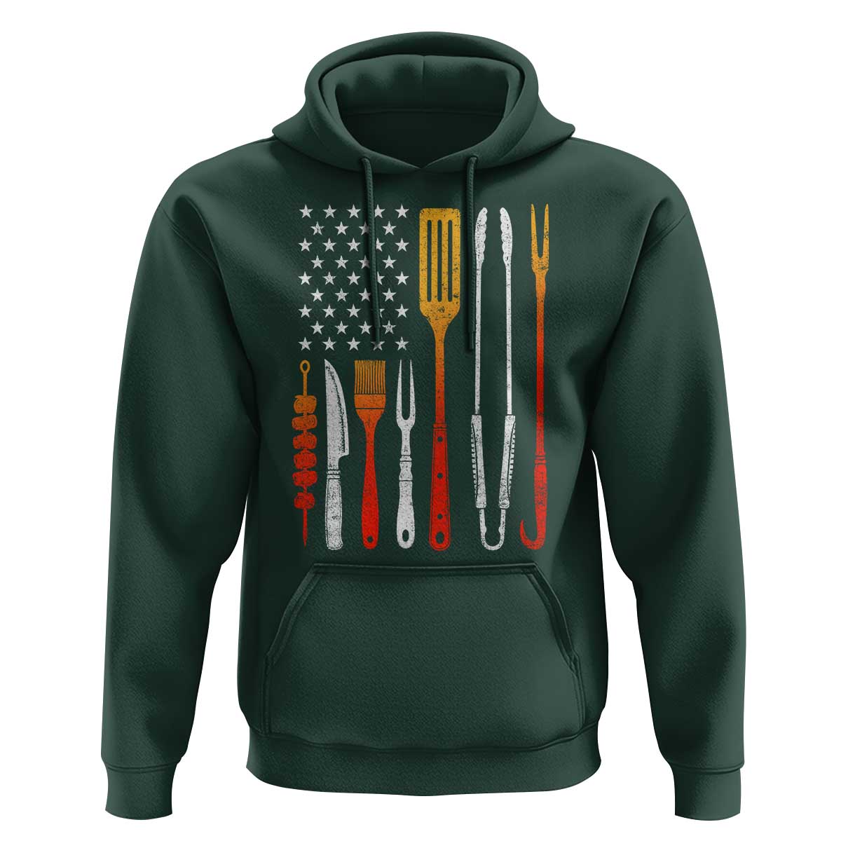 Bbq Smoker Hoodie Barbecue Chef Smoking Tools Grilling Pit Master USA Flag
