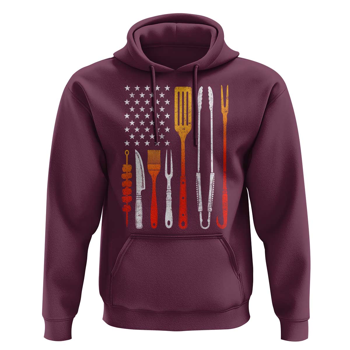 Bbq Smoker Hoodie Barbecue Chef Smoking Tools Grilling Pit Master USA Flag