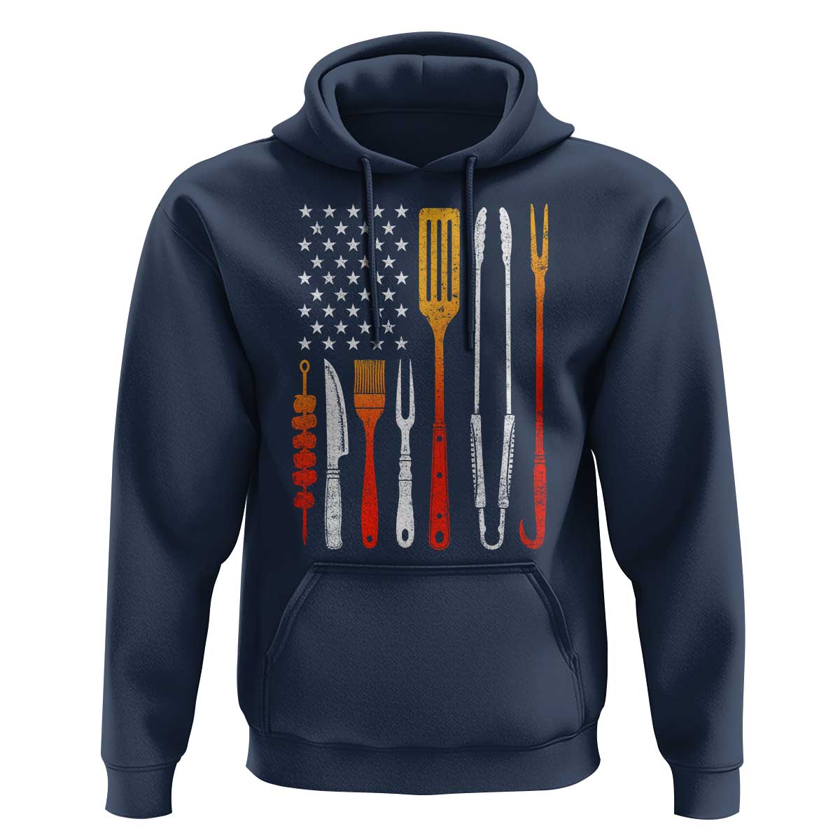 Bbq Smoker Hoodie Barbecue Chef Smoking Tools Grilling Pit Master USA Flag