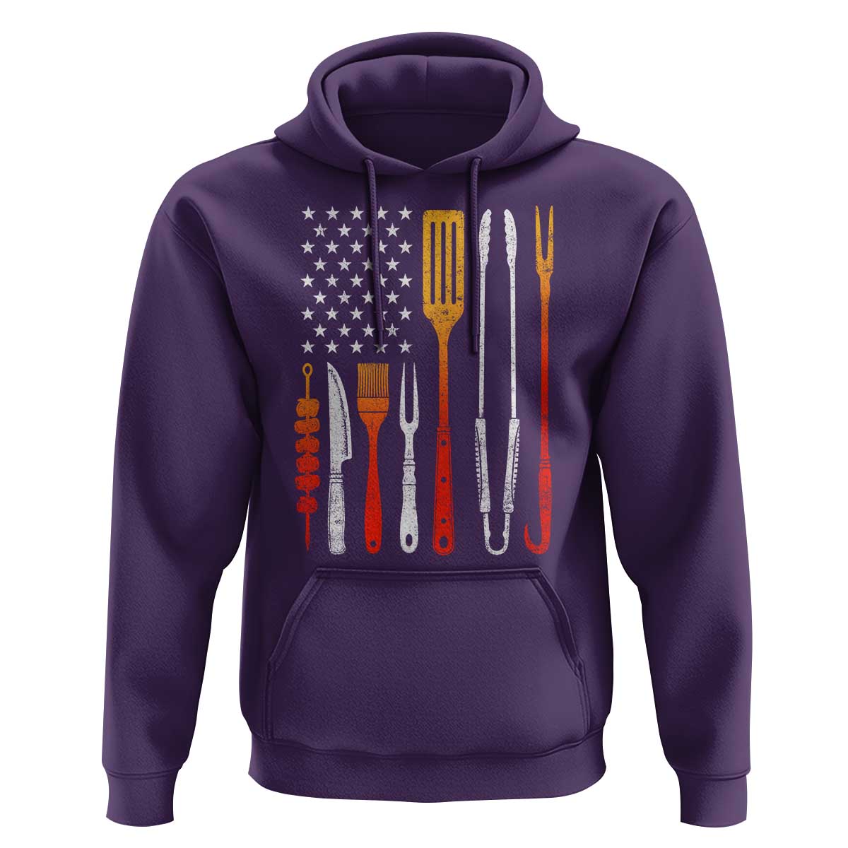 Bbq Smoker Hoodie Barbecue Chef Smoking Tools Grilling Pit Master USA Flag