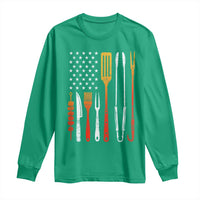 Bbq Smoker Long Sleeve Shirt Barbecue Chef Smoking Tools Grilling Pit Master USA Flag
