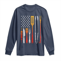 Bbq Smoker Long Sleeve Shirt Barbecue Chef Smoking Tools Grilling Pit Master USA Flag