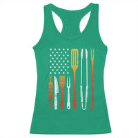 Bbq Smoker Racerback Tank Top Barbecue Chef Smoking Tools Grilling Pit Master USA Flag