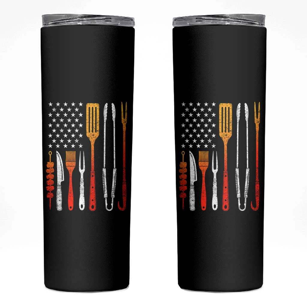 Bbq Smoker Skinny Tumbler Barbecue Chef Smoking Tools Grilling Pit Master USA Flag