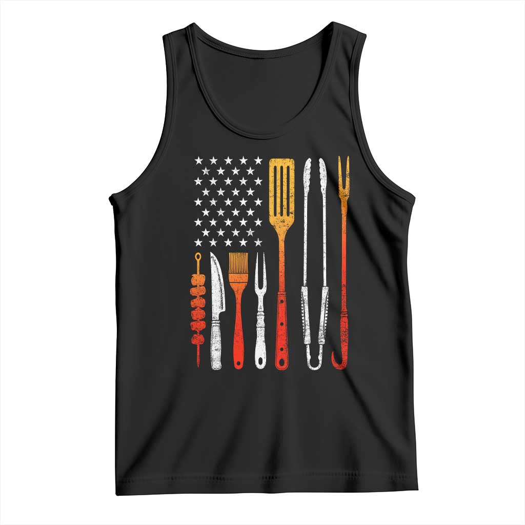 Bbq Smoker Tank Top Barbecue Chef Smoking Tools Grilling Pit Master USA Flag