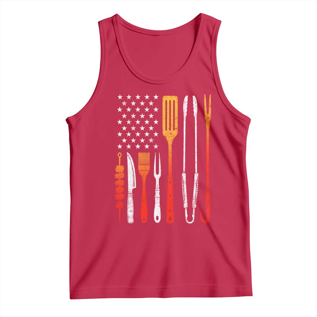 Bbq Smoker Tank Top Barbecue Chef Smoking Tools Grilling Pit Master USA Flag
