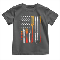 Bbq Smoker Toddler T Shirt Barbecue Chef Smoking Tools Grilling Pit Master USA Flag