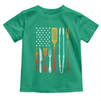 Bbq Smoker Toddler T Shirt Barbecue Chef Smoking Tools Grilling Pit Master USA Flag