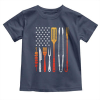 Bbq Smoker Toddler T Shirt Barbecue Chef Smoking Tools Grilling Pit Master USA Flag