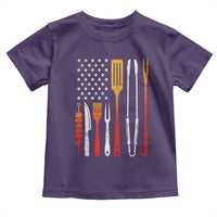 Bbq Smoker Toddler T Shirt Barbecue Chef Smoking Tools Grilling Pit Master USA Flag